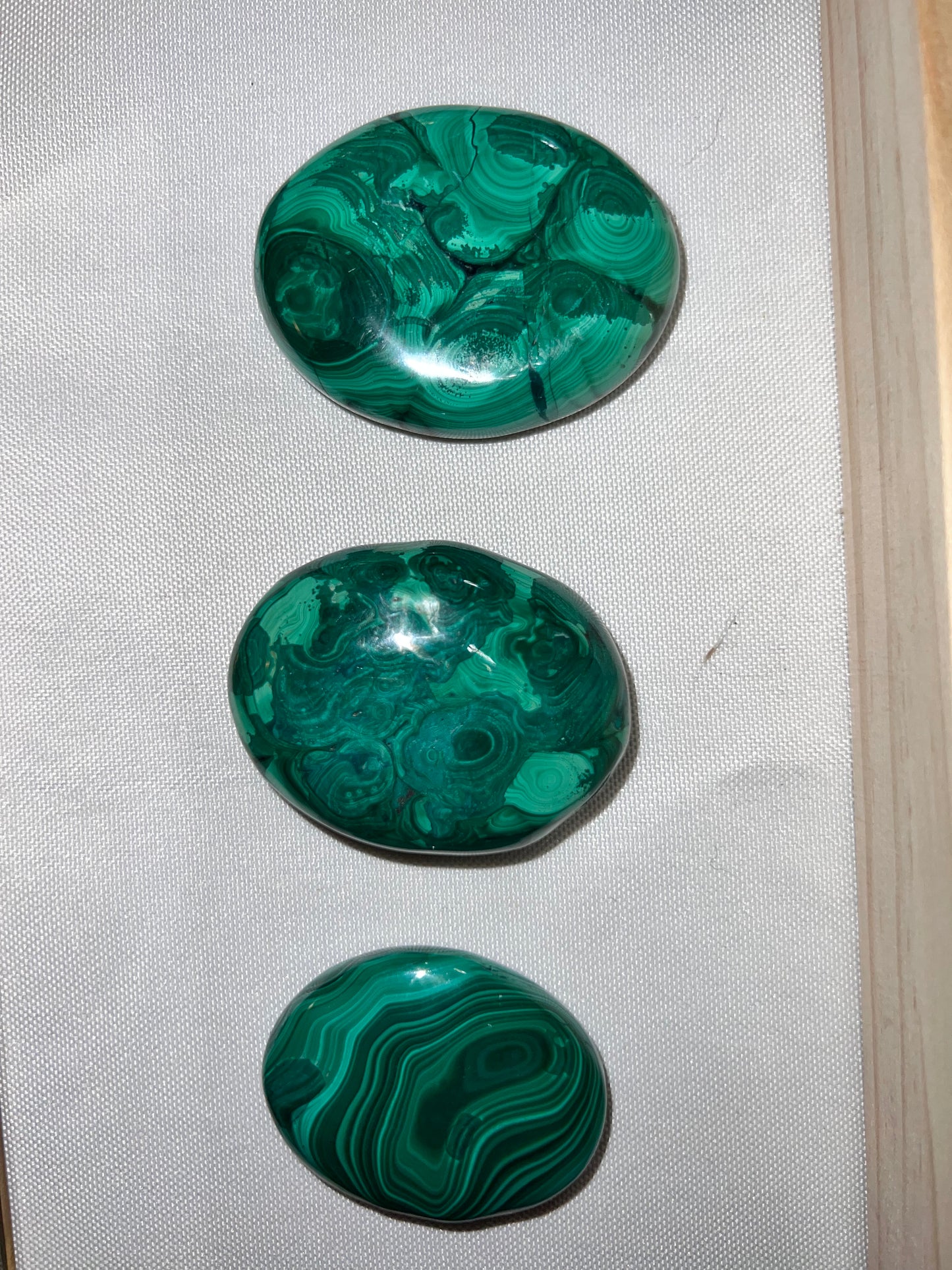 Malachite palm stone