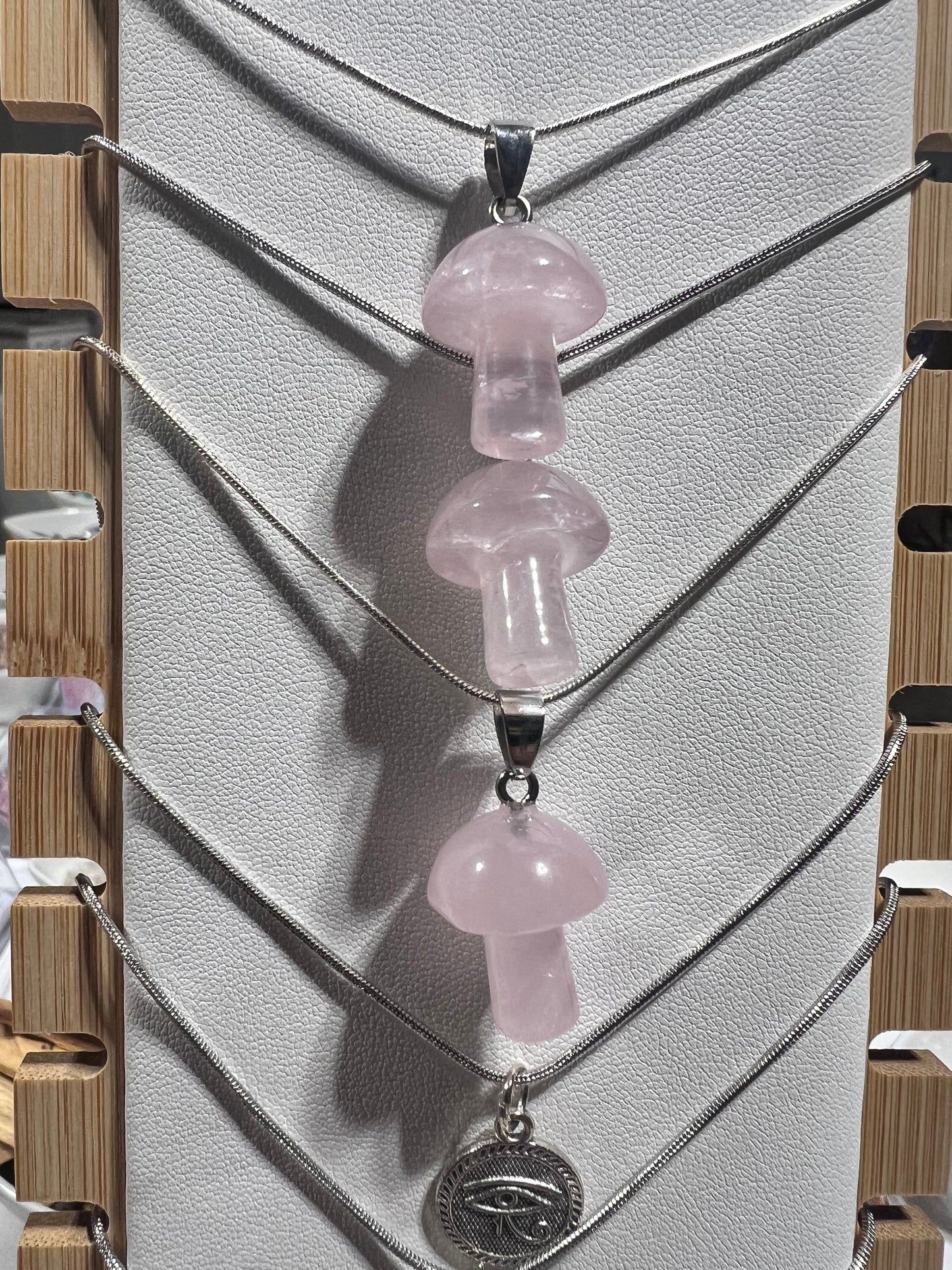 Rose Quartz Mushroom pendant