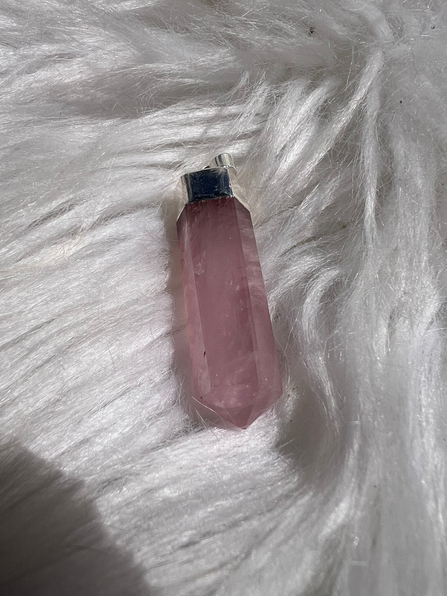 Rose Quartz polished point pendant