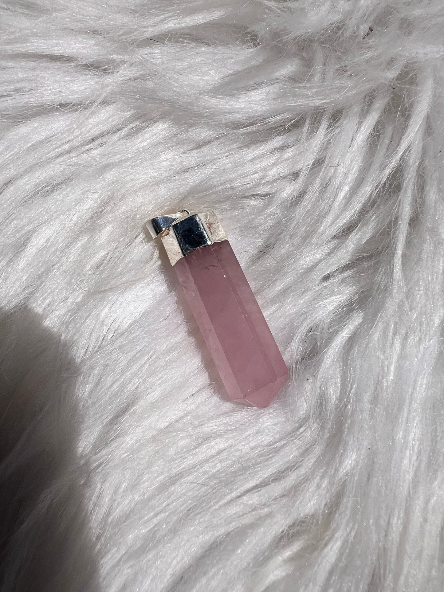 Rose Quartz polished point pendant