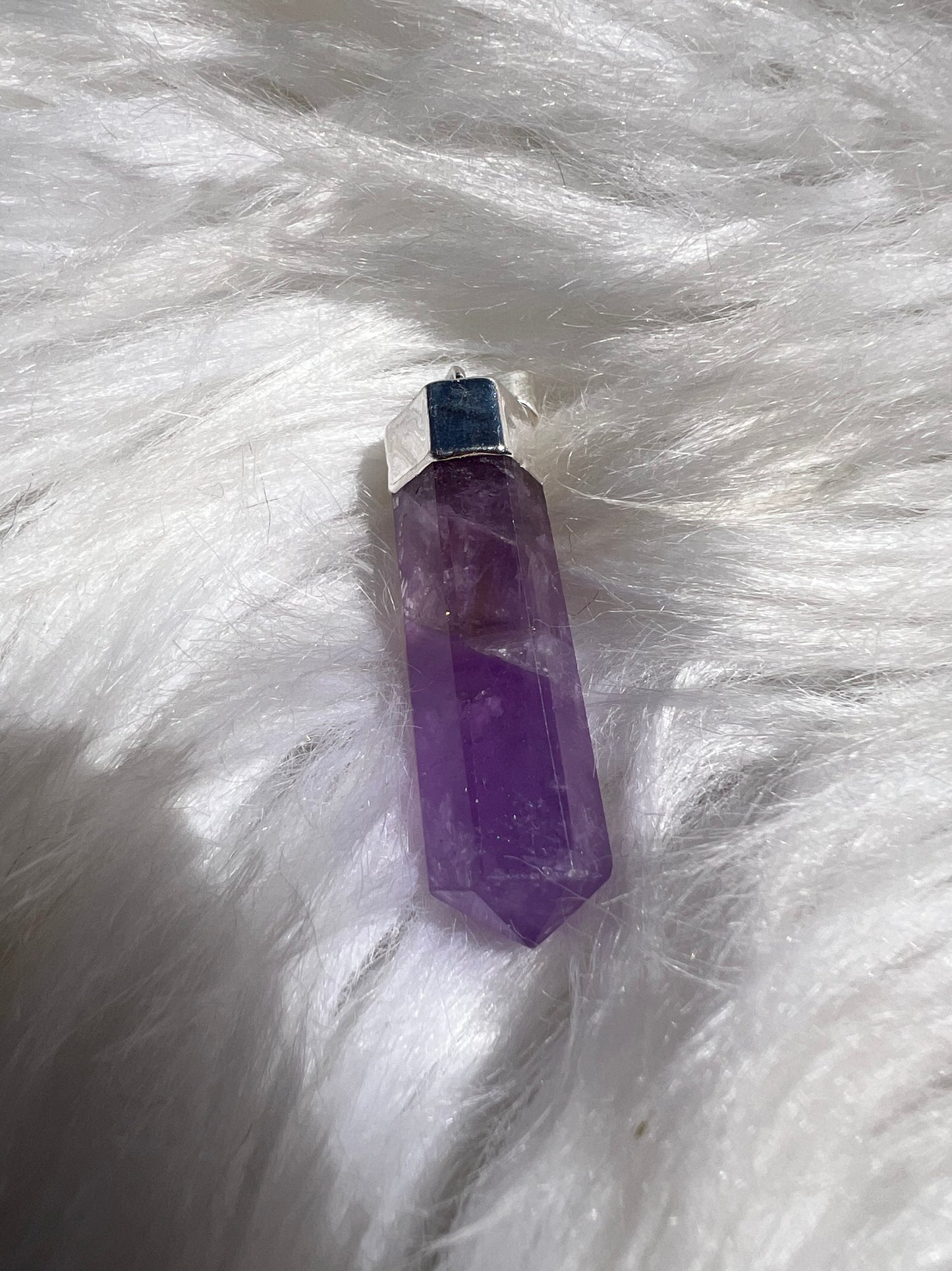 Amethyst polished point pendant