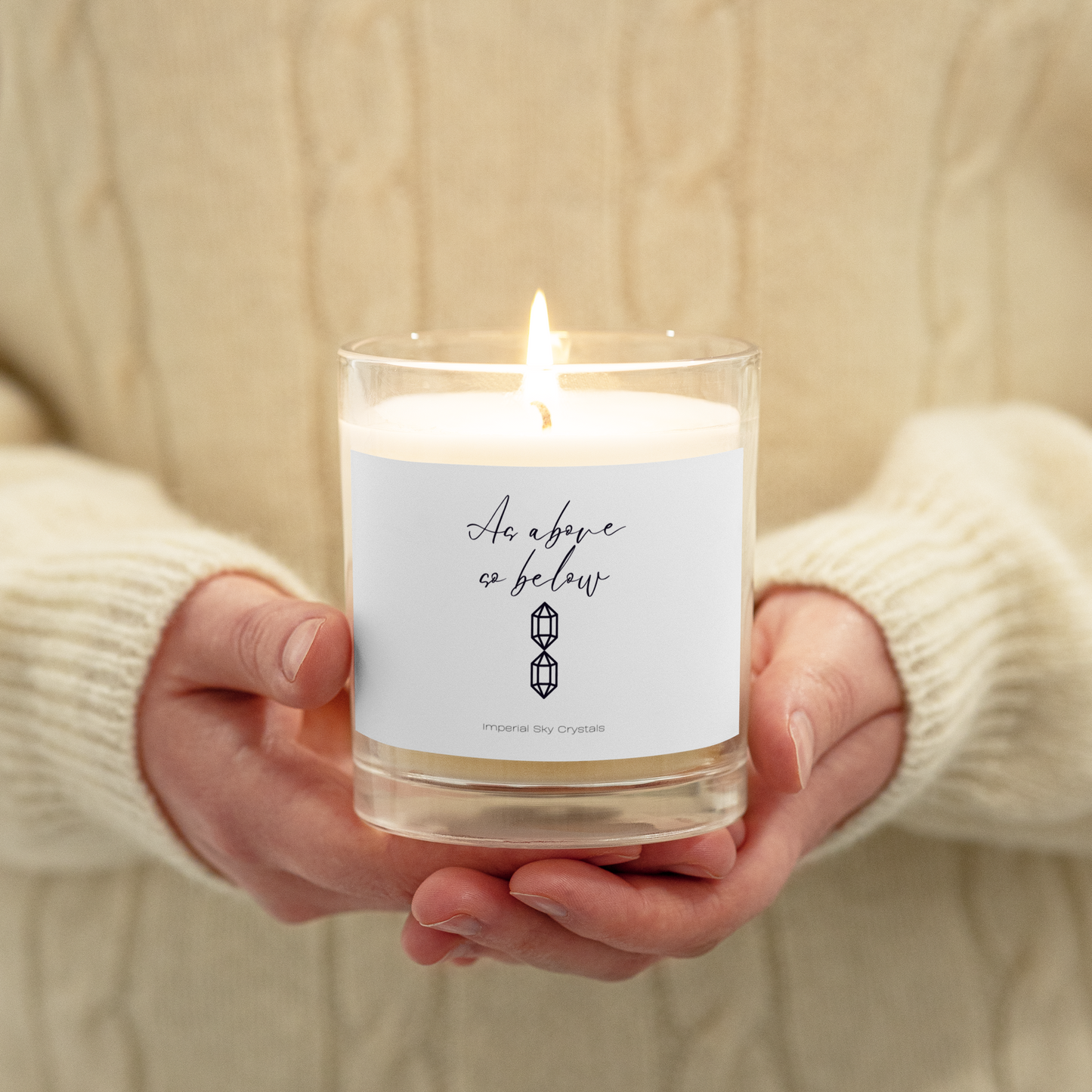 As above so below/Glass jar soy wax candle