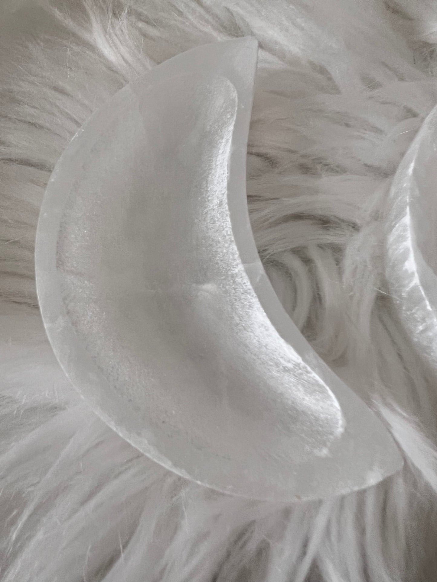 Selenite moon bowl