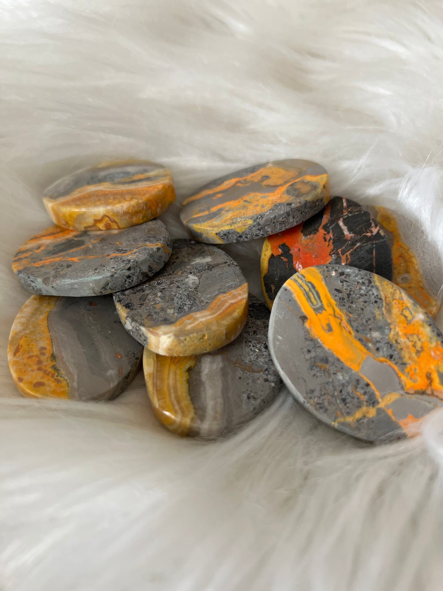 Bumblebee jasper Palm Stone