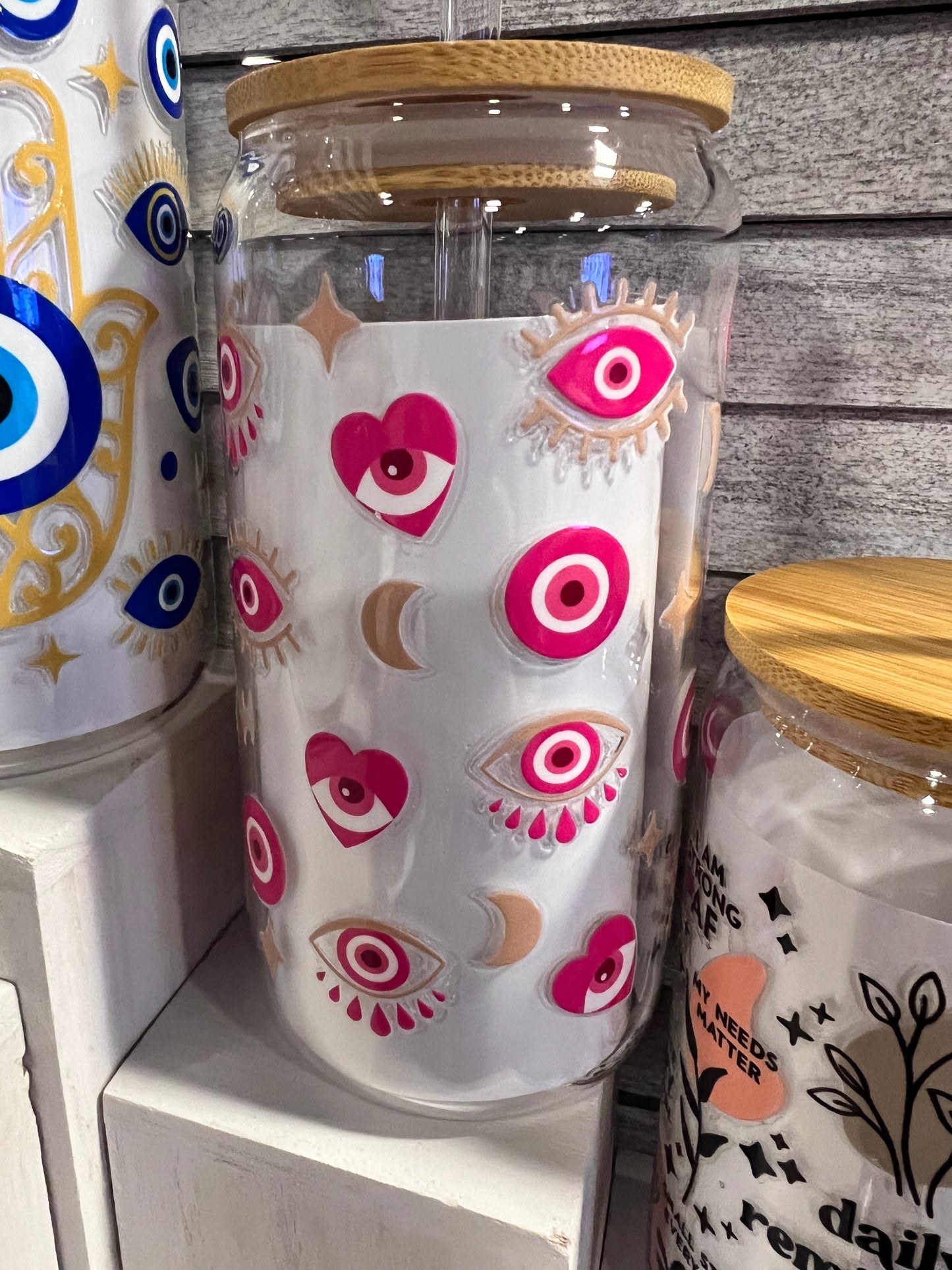 Pink Evil eye cup